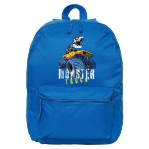 Funny Halloween Dinosaur Skeleton Monster Truck Gift 16 in Basic Backpack