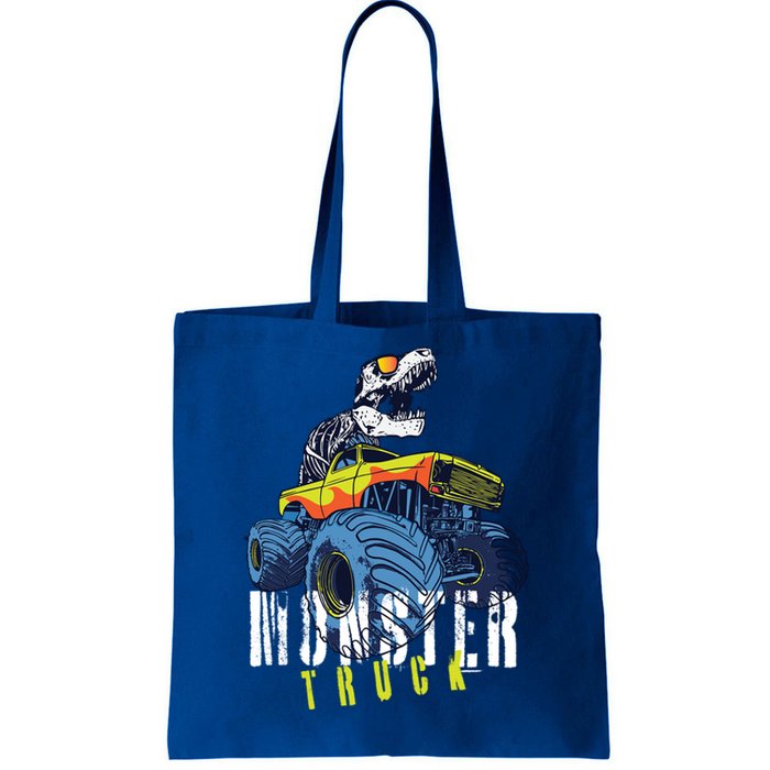 Funny Halloween Dinosaur Skeleton Monster Truck Gift Tote Bag