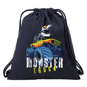 Funny Halloween Dinosaur Skeleton Monster Truck Gift Drawstring Bag