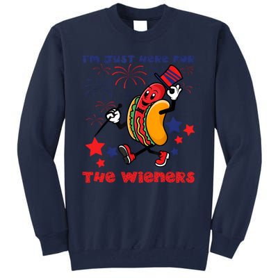 Funny Hot Dog Im Just Here For The Wieners 4Th Of July Tall Sweatshirt