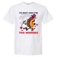 Funny Hot Dog Im Just Here For The Wieners 4Th Of July Garment-Dyed Heavyweight T-Shirt