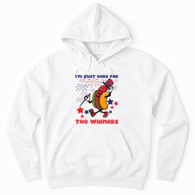 Funny Hot Dog Im Just Here For The Wieners 4Th Of July Hoodie