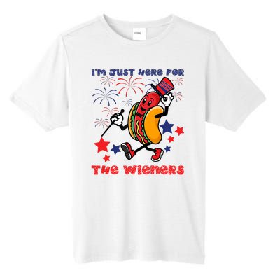 Funny Hot Dog Im Just Here For The Wieners 4Th Of July Tall Fusion ChromaSoft Performance T-Shirt