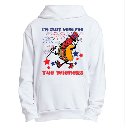 Funny Hot Dog Im Just Here For The Wieners 4Th Of July Urban Pullover Hoodie