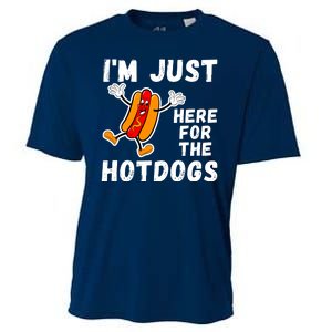 Funny Hot Dog Lover Hotdog Im Just Here For The Hot Dogs Funny Hotdog Cooling Performance Crew T-Shirt