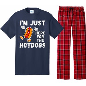 Funny Hot Dog Lover Hotdog Im Just Here For The Hot Dogs Funny Hotdog Pajama Set