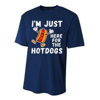 Funny Hot Dog Lover Hotdog Im Just Here For The Hot Dogs Funny Hotdog Performance Sprint T-Shirt