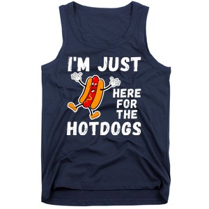 Funny Hot Dog Lover Hotdog Im Just Here For The Hot Dogs Funny Hotdog Tank Top