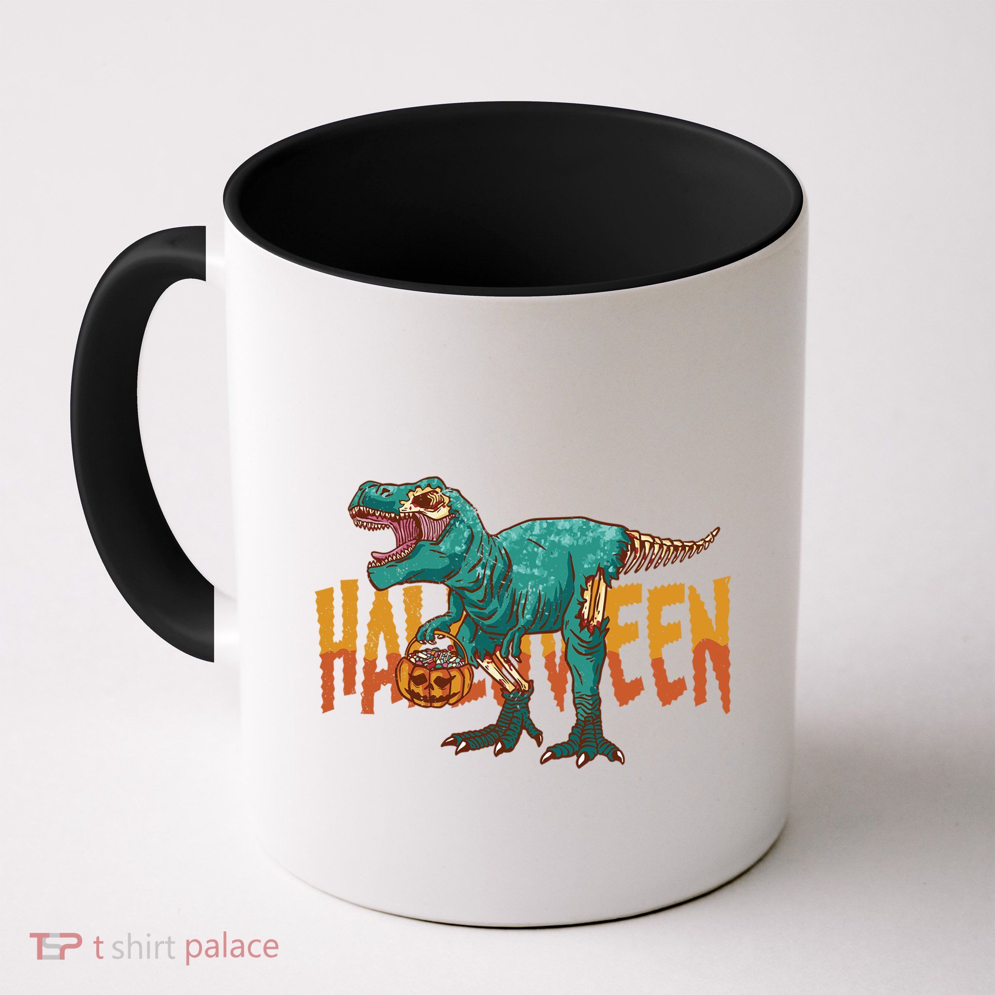 Funny Halloween Dinosaur Zombie T Rex Trick Rawr Treat Gift Mug