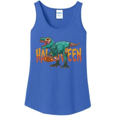 Funny Halloween Dinosaur Zombie T Rex Trick Rawr Treat Gift Ladies Essential Tank