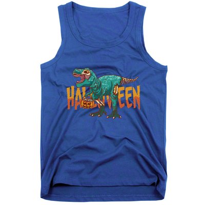 Funny Halloween Dinosaur Zombie T Rex Trick Rawr Treat Gift Tank Top