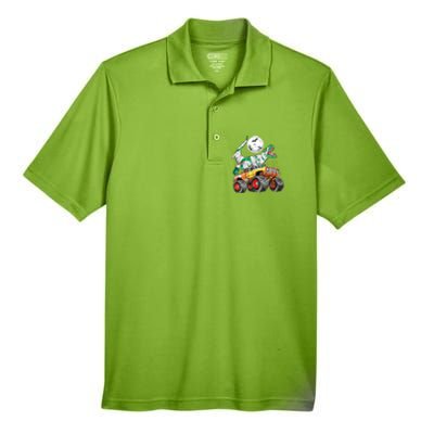 Fun Halloween Dinosaur Truck Monster T Rex Cute Gift Men's Origin Performance Piqué Polo