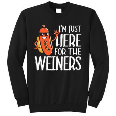 Funny Hot Dog Im Just Here For The Wieners Sausage Sweatshirt