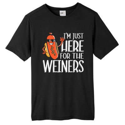 Funny Hot Dog Im Just Here For The Wieners Sausage Tall Fusion ChromaSoft Performance T-Shirt