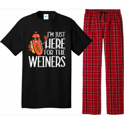 Funny Hot Dog Im Just Here For The Wieners Sausage Pajama Set