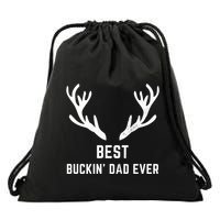 Funny Hunting Deer Design Best Buckin Dad Ever Funny Gift Drawstring Bag
