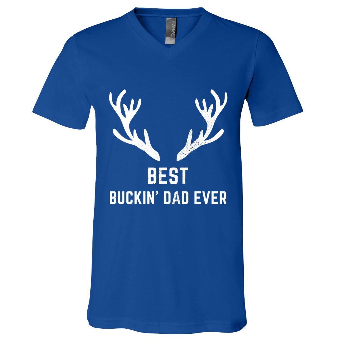Funny Hunting Deer Design Best Buckin Dad Ever Funny Gift V-Neck T-Shirt