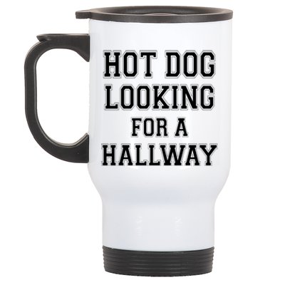 Funny Hot Dog Looking For A Hallway Sarcasm Stainless Steel Travel Mug