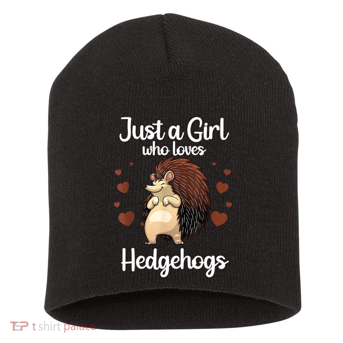 Funny Hedgehog Design For Girls Women Hedgehog Animal Short Acrylic Beanie