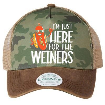 Funny Hot Dog Im Just Here For The Wieners Sausage Legacy Tie Dye Trucker Hat