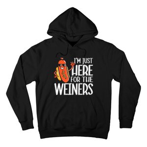 Funny Hot Dog Im Just Here For The Wieners Sausage Hoodie