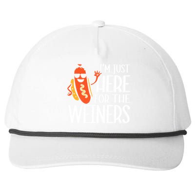 Funny Hot Dog Im Just Here For The Wieners Sausage Snapback Five-Panel Rope Hat