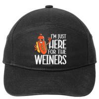 Funny Hot Dog Im Just Here For The Wieners Sausage 7-Panel Snapback Hat