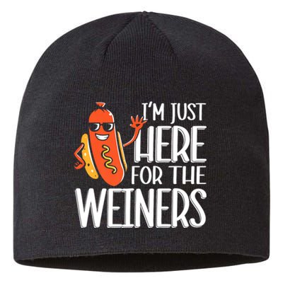 Funny Hot Dog Im Just Here For The Wieners Sausage Sustainable Beanie