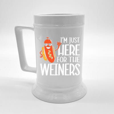 Funny Hot Dog Im Just Here For The Wieners Sausage Beer Stein