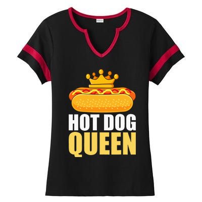 Funny Hot Dog For Women Grilled Wiener Sausage Buns Ladies Halftime Notch Neck Tee