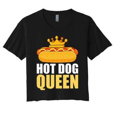 Funny Hot Dog For Women Grilled Wiener Sausage Buns Women's Crop Top Tee