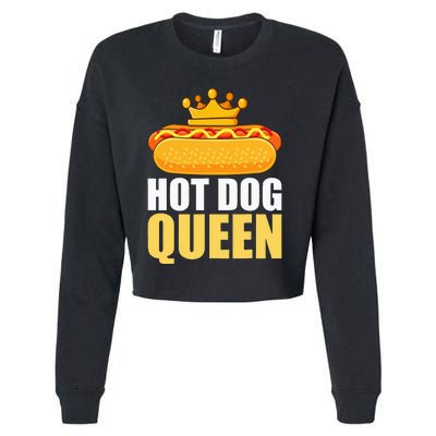 Funny Hot Dog For Women Grilled Wiener Sausage Buns Cropped Pullover Crew