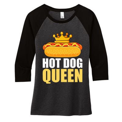 Funny Hot Dog For Women Grilled Wiener Sausage Buns Women's Tri-Blend 3/4-Sleeve Raglan Shirt