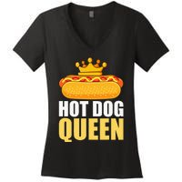 Funny Hot Dog For Women Grilled Wiener Sausage Buns Women's V-Neck T-Shirt