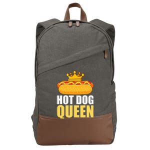 Funny Hot Dog For Women Grilled Wiener Sausage Buns Cotton Canvas Backpack