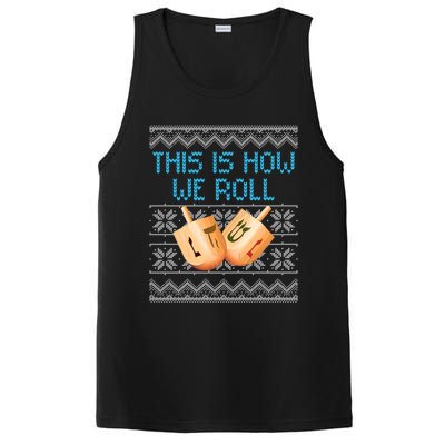 Funny Hanukkah Dreidel We Roll Ugly Christmas Theme Design Gift PosiCharge Competitor Tank