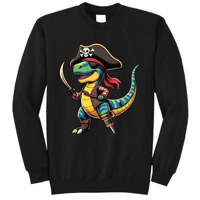 Funny Halloween Dinosaur Trex Pirate Tall Sweatshirt