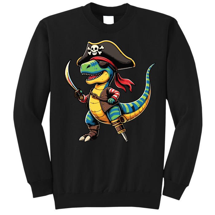 Funny Halloween Dinosaur Trex Pirate Tall Sweatshirt