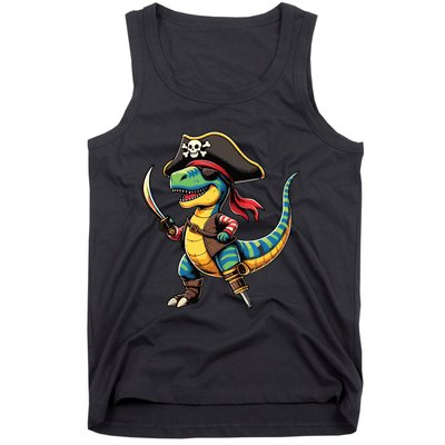 Funny Halloween Dinosaur Trex Pirate Tank Top