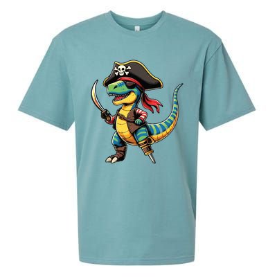 Funny Halloween Dinosaur Trex Pirate Sueded Cloud Jersey T-Shirt