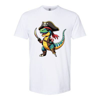 Funny Halloween Dinosaur Trex Pirate Softstyle CVC T-Shirt