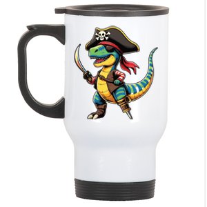 Funny Halloween Dinosaur Trex Pirate Stainless Steel Travel Mug