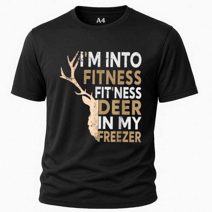 Funny Hunter Dad IM Into Fitness Deer Freezer Hunting Cooling Performance Crew T-Shirt
