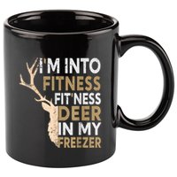 Funny Hunter Dad IM Into Fitness Deer Freezer Hunting 11oz C Handle Ceramic Mug