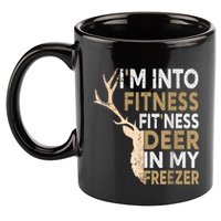 Funny Hunter Dad IM Into Fitness Deer Freezer Hunting 11oz C Handle Ceramic Mug