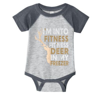 Funny Hunter Dad IM Into Fitness Deer Freezer Hunting Infant Baby Jersey Bodysuit