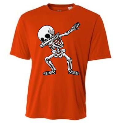 Funny Halloween Dabbing Skeleton Skull Great Gift Cooling Performance Crew T-Shirt