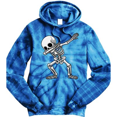 Funny Halloween Dabbing Skeleton Skull Great Gift Tie Dye Hoodie