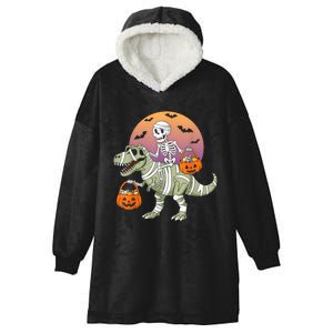 Funny Halloween Dinosaur Trex Skeleton Hooded Wearable Blanket