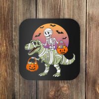 Funny Halloween Dinosaur Trex Skeleton Coaster